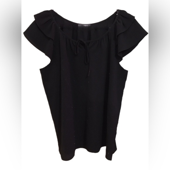 Elegant Black Ruffle Sleeve Top - Picture 3 of 5